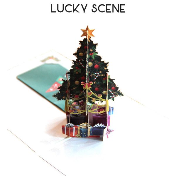 3d Weihnachtssegenkarte mit Grußkarte Weihnachtsgeschenkzubehör Diy Segen Nachricht Weihnachtsbaumkarte S01458