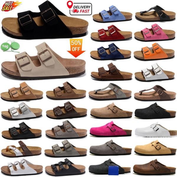 Designer -Hausschuhe Boston Clogs Clogs Sandalen Herren Damen Arizonas Mayari Gizehs Kopf ziehen Kork Leder -Ladung für Plattformplattformrutschen