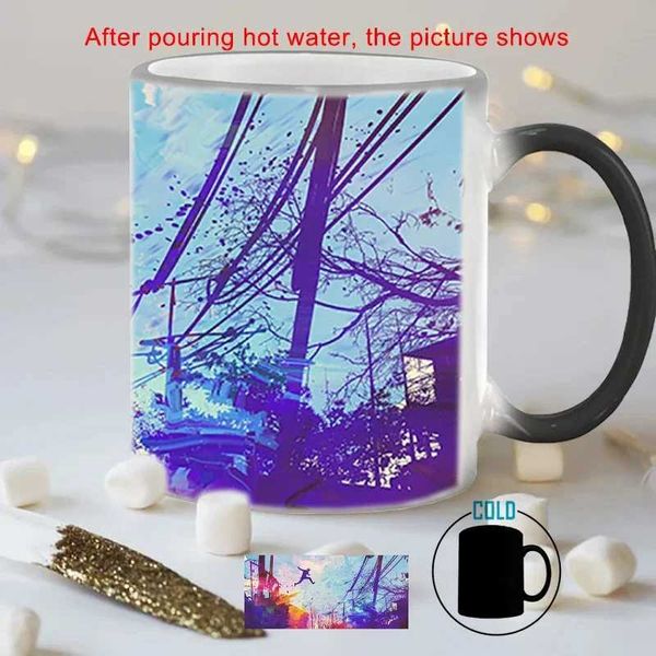 Massen Cartoon Parkour Magic Tasse BSKT-233 Farbwechsel Tassen Kaffeetassen Verfärbungsbecher Personalisierte Geschenke Sublimation Tumblers Anime 240410