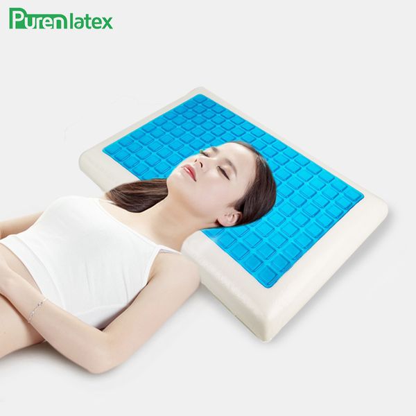 Purenlatex 60*40*12 Gel in silicone Memory Foam Summer Cuschie Cool Spondilosi ed Eczema prevenuto per la guarigione della vertebra cervicale