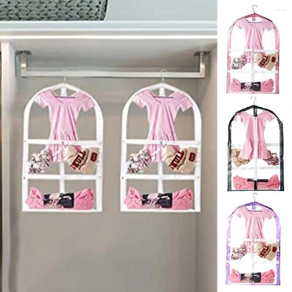 Scatole di stoccaggio borsa da viaggio trasparente con tasche chiusura cerniera per bambini Copertina di vestiti da ballo in pvc Organizzatore