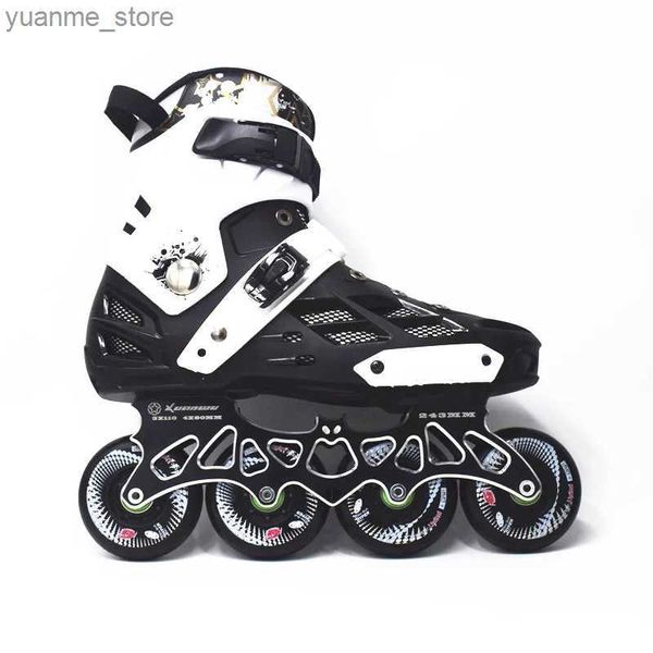 Inline Roller Skates 4 Räder Inline Skates Schuhe Aluminiumlegierung 243 mm Rahmen 4x80mm Rollschuhe Patinen Kinder Erwachsene Hyper +G Grip Slalom Sneaker Y240410