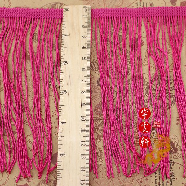 10 Yards Latin Fringe Quaste Lace Chainette Fransen Polyester Trimmen für Tanzkleidung DIY Performance-Trims Makrame Samba 14-19cm