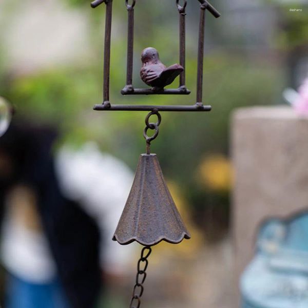 Wandteppiche Gusseisen Glocken Anhänger Windkippe Antike handgesiedelte Türklingeln Hängende Stück Vintage Villa Garden Dekoration