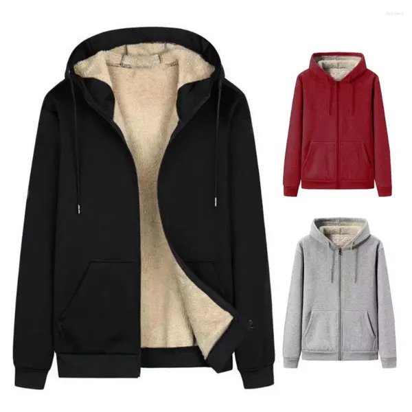 Herrenjacken 2024 Herbst/Winter Klassikermodentrend Solid Color Hooded Jacke Casual Lose Locker warm warmes Plus-Größe Mantel M-4xl