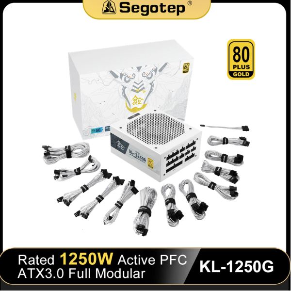 Forniture Segotep KL1250W ATX3.0 PCIE 5.0 80Plus Gold Alimentatore attivo PFC Full Modulare Full 14cm Fan per RTX 4090 Gaming Desktop Computer