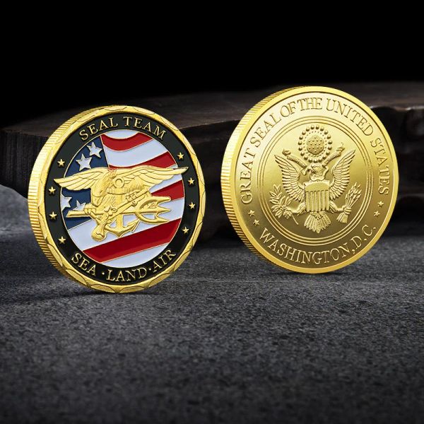 USA Navy USAF USMC Army Coast Guard Freedom Eagle Gold Plate Rare Challenge Collection