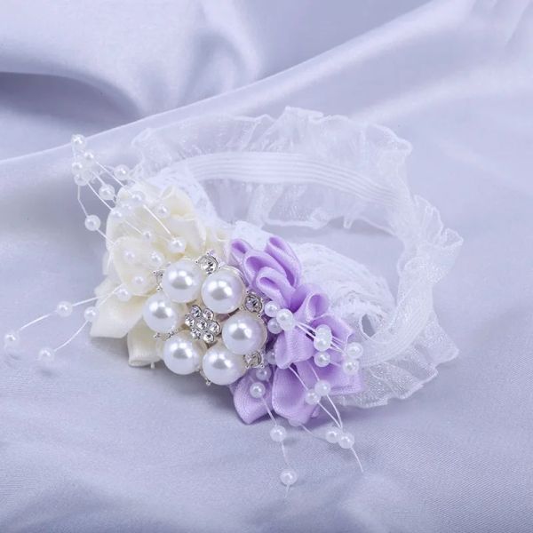 Nova venda quente no noiva dama de honra Corsage Ladies Ladies Bracelet Pearl Rhinestone DIY Party Wedding adereços SW049