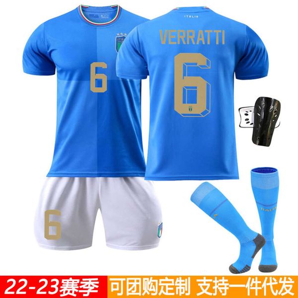 Maglie da calcio 2223 Italia Home n. 10 Insanne 6 Villati 14 Chiesa 8 Jorginho Football Jersey Approval