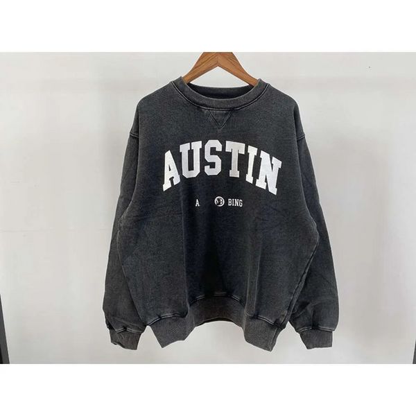 Bing sweatshirt yeni niş tasarımcı tasarımcısı ab hoodie kazak gündelik moda mektubu vintage yuvarlak boyunlu pamuk trendi gevşek çok yönlü kazak zbhn