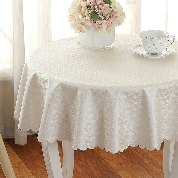 Panno da tavolo impermeabile rotondo di lussuoso jacquard, arredamento da pranzo, decorazione per matrimoni per feste, copertina del tavolo, rosa, oro, giallo