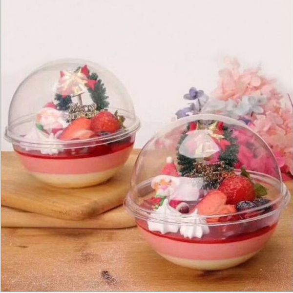 20% de desconto-25pcs/50pcs de plástico transparente de mousse bolo de moussens macarons embalando bola cupcake box caixa