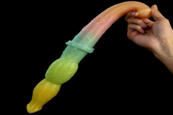 Nxy Dildos silicone grossa longa pênis de cabeça dupla para homens e mulheres cor macia com formato de forma falsa de plug adulto diversão Devi1147287