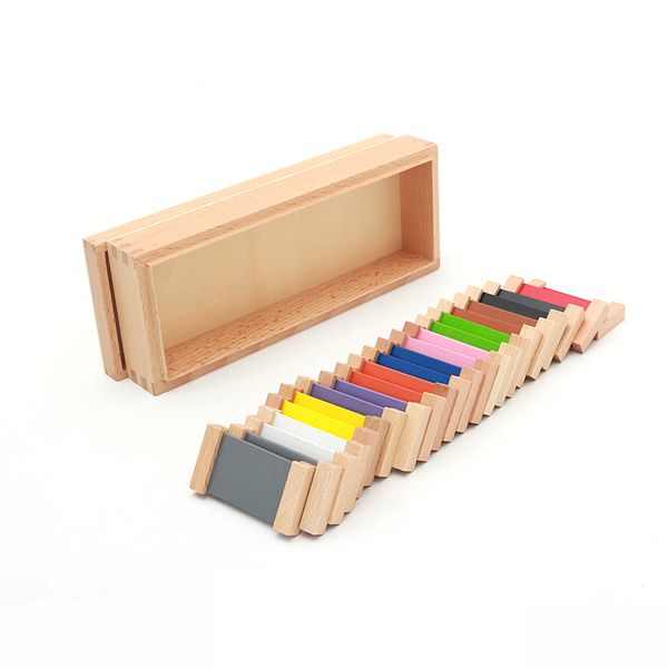 Montessori Sensorial Material Learning Color Tablet Box 1/2/3 Preschool Wood Training Kids Puzzle Educational Toys for Children