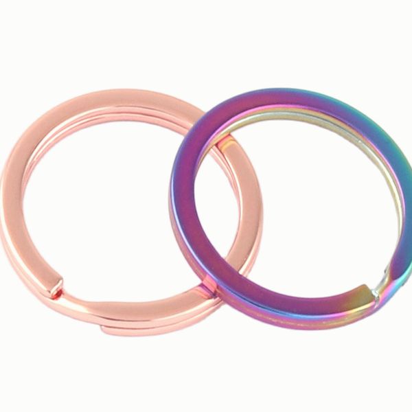 Rainbow da 25 mm piatto a doppia divisione a doppia divisione ad anello tondo gioielli per chiusura in metallo borsetta produttore hardware cinguetta 10pcs 10pcs