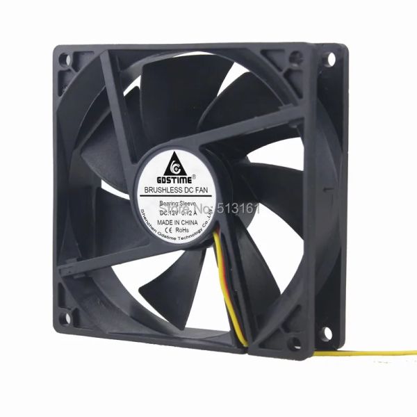 Soğutma 5 adet/lot gdstime 92mm 9cm 92x92x25mm 12V 3pin 9225 Fırçasız DC Soğutucu Soğutma Kılıfı Fan