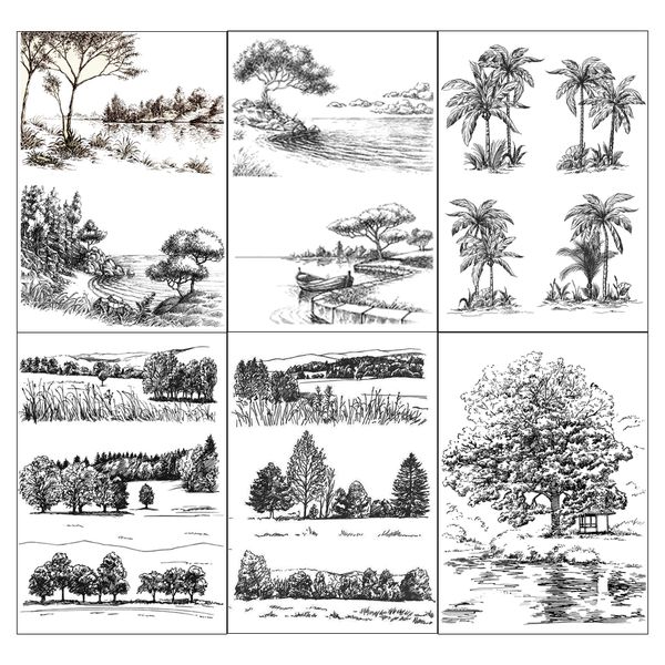 Paisagem Árvore tropical Tree Clear Silicone Stamps Scrapbooking Crafts Decorate Foto Album Cartões de relevo fazendo selos claros novos