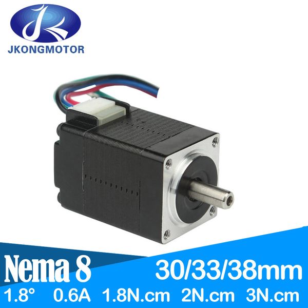 20 MOTOR MINI NEMA 8 33mm 2,0N.CM 4 líderes 1,8deg 0,6A 20x20x33mm Motor de passo para impressora CNC XYZ 3D