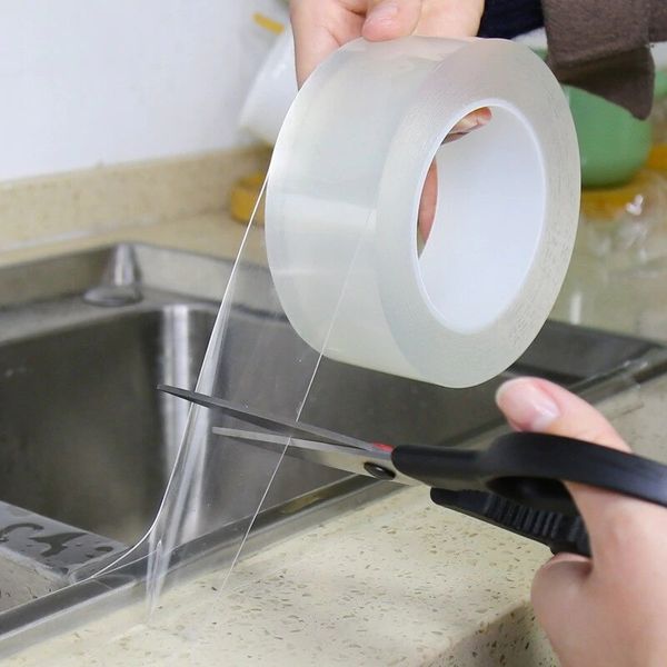 Waschbecken Küche wasserdichte transparente Klebeband Nano Mehltau Starke selbstklebende Wasserdichtung Bad Streifen Silikonaufkleber Bänder