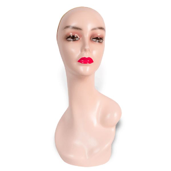 Plus size 45 cm Modello di testa femmina Manikin Mannequin parrucca Sciarpa cappello da cappello da cappello da cappello Donne Mannequins Head Foam Plastic