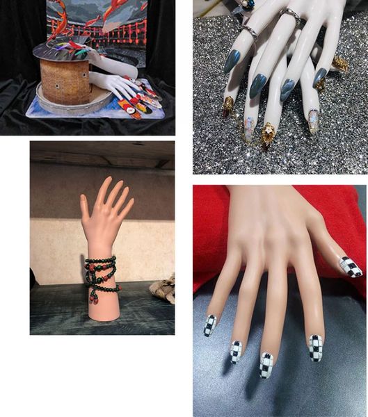 Modello di mano fittizio di manichino femminile realistico per anelli di gioielli per unghie