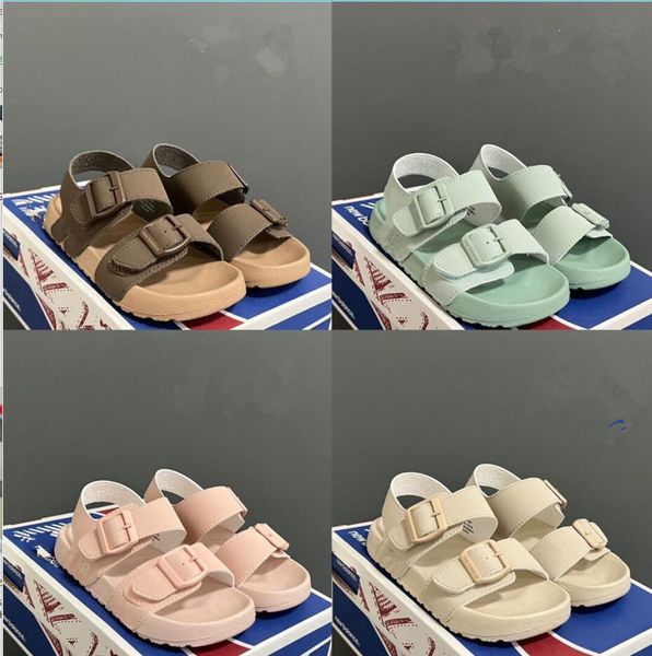 Çocuk Terliklerinin Ücretsiz Teslimi, Erkekler ve Kızlar İçin Velcro Sandalet, oyuk slaytlar, plaj yüzme havuzu mektupları, yaz ayakkabıları, platform, çocuklar için düz ayakkabılar