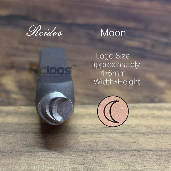 Mond/Diamant/Herz -Chakra -Design Metall Schmuckstempel, Flash -Stern -DIY -Armband/Schmuck Symbole Stahlstempel, 6mm