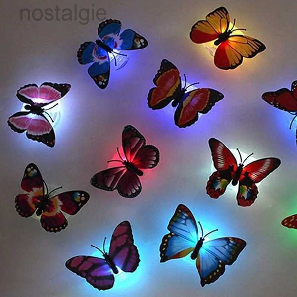 LED Rave oyuncak renkli parlak kelebek led gece ışık düğün dekoratif lamba çıkartmaları çocuklar küçük hediyeler oyuncaklar oyun pille çalıştırıldı 240410