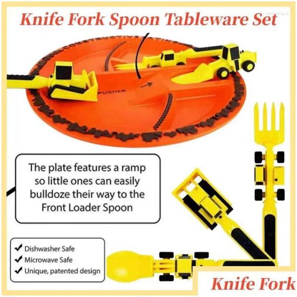 Set di stoviglie creativamente per bambini set strumenti da pranzo set eco -friendly fork coltenetto da coltello da posate per bambini regali baby drop dhxnn