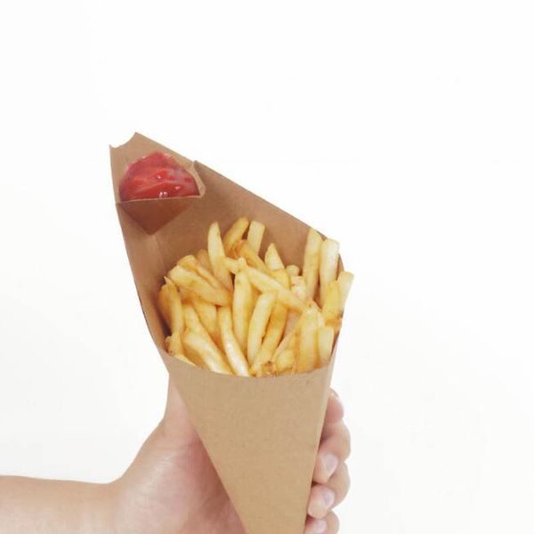 100pcs French Fries Box Cone Chips Ketchup Cup Fast Food Restaurant Take-out-Einweg-Food-Papierpaket