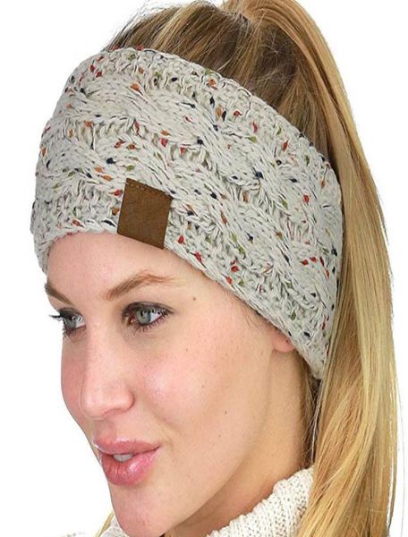 Remessa DHL 21 Cores de malha de crochê feminina feminina esportes de inverno turbano banda de turbano ouvido mais quente gorro caut7115314