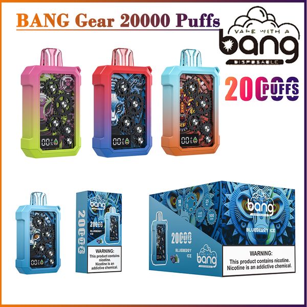 Tek kullanımlık vape orijinal patlama dişli 20000 puflar e-sigara vape kalem puflar 25ml önceden doldurulmuş 500mAh şarj edilebilir pil sigara kapsülleri dişli dönüş efekti