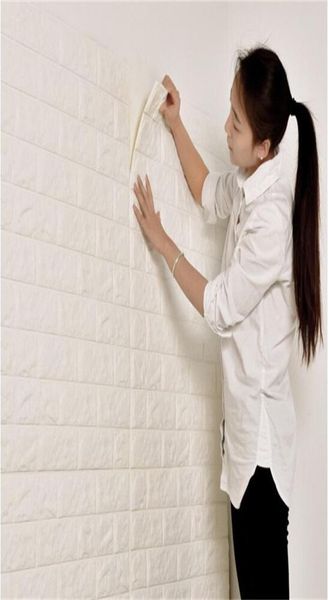 3D Tuğla Duvar Çıkartmaları Kendinden Yapıştırıcı Duvar Kağıdı Köpük Su geçirmez Duvar Kaplama Çocuklar İçin Duvar Kağıdı Oturma Odası DIY Arka Plan Dekor4761507