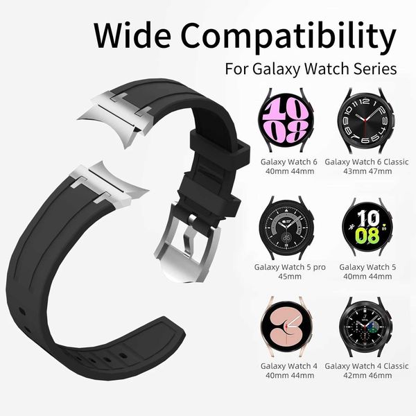 Watch Bands Fit Quick Milanese No Gaps Banda per Samsung Galaxy Watch 6 5 4 Classic 43mm 47mm 44mm 44mm 42mm 46mm 5Pro 45mm silicone Strapl2404