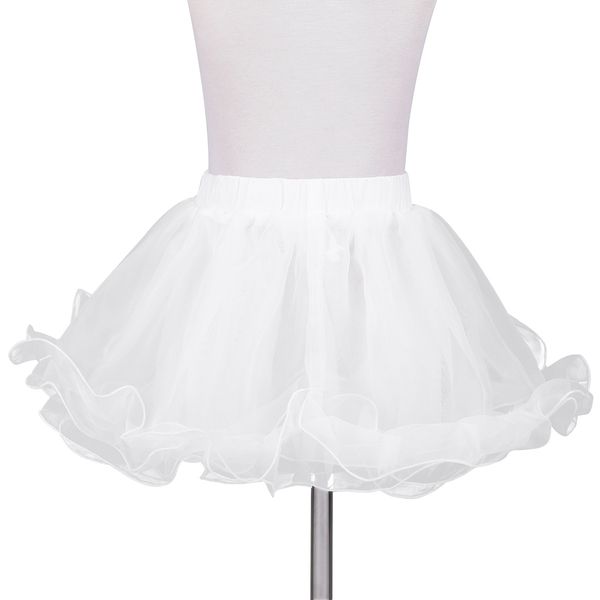 Девушка голень 3 слои органза белая нижняя юбка детские цветочные девушки для кринолин скользящий балет!