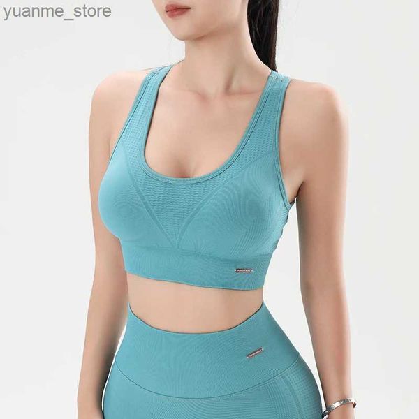 Yoga -Outfits Tops Damen Fitness Bra Sportswear Yoga Kleidung Feste Farbe atmungsaktiv schnell trockener Sportunterwäsche Hochelastizität Y240410