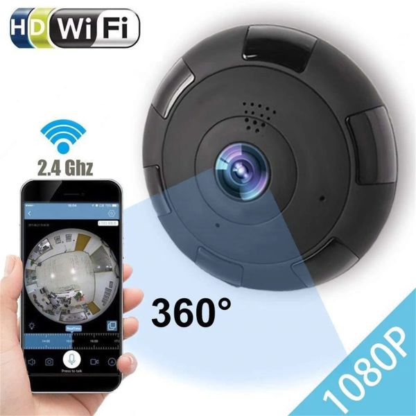 Web Kameraları Kamera Fisheye 1080p IP WiFi Panoramik 360 HD Gece Kablosuz Mini Webcam