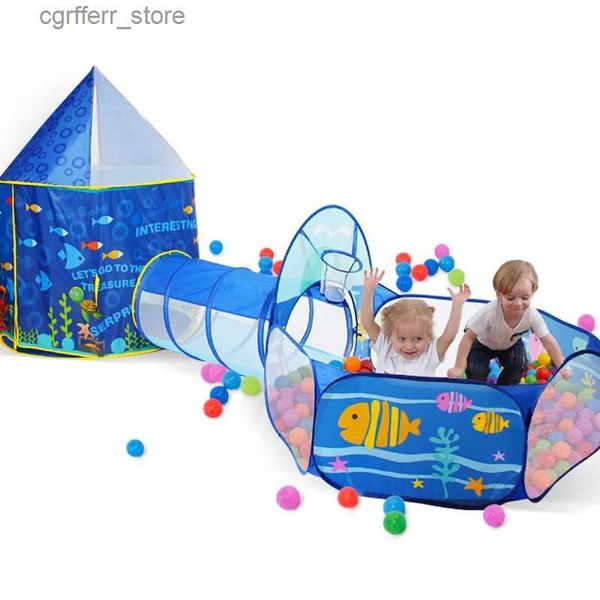 Tende giocattolo 3 in 1 tenda per bambini Giochi per bambini Tenda per bambini infant portatile giocattolo giocattolo casa spaziale giocattolo tunnel rimovibile tenda l410