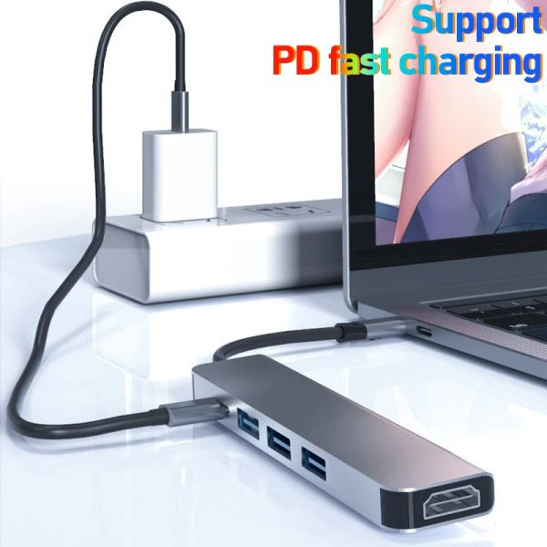 Hubs Multiusb TypeC Hub Thunderbolt Dock Station HD para laptops Dell Lenovo HP Hua Xiaomi MacBook MacMini Mac Acessórios