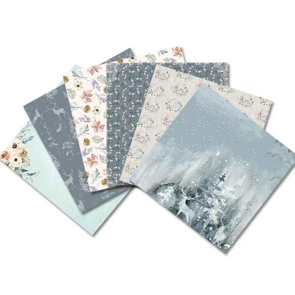 24 fogli inverno pad di carta artigianale invernale che tagliano le muore di arte sfondo di scheda di scrapbooking origami