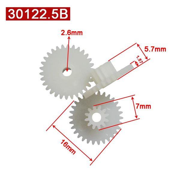 30122,5b 0,5 m di plastica Diametro del cambio POM 16mm 30 denti 12 denti ingranaggi a doppio strato 2,55 mm Accessori giocattolo fai -da -te 30t+12t