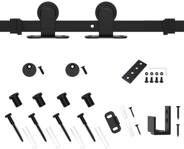 JACHOR 24-72 '' Super Mini Barn Door Slide Hardware T Shape Cabinet Roller Track para portas únicas