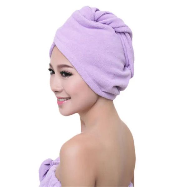 Turbante rápido microfibra de microfibra toalha grande magia dupla lateral chapéus de cabelo seco de banho spa chapéu de cabelo embrulhado toalha de banho