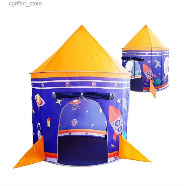 Raso de brinquedos de 53 polegadas de 53 polegadas Tent da tenda da casa para menino Castelo de garotas Tent da sereia para crianças Pop -up Folds Toy Tent para interno e externo L410