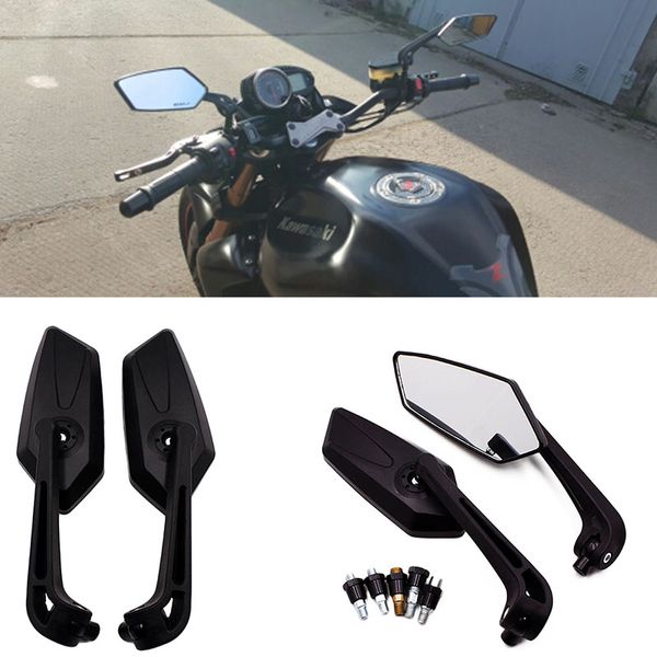 Motocicleta Huelbar Retrista espelho preto Abs plástico espelhos laterais rotativos espelhos traseiros Acessórios Cafe Racer espelho