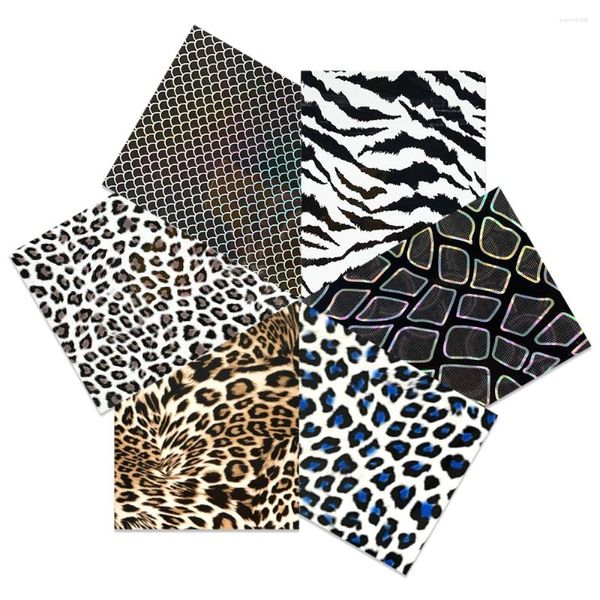 Adesivi per finestre 6pcs/set 30x25 cm Snake Leopard zebra Modello di trasferimento di calore Film Ironia su magliette HTV Stampa HTV per arredamento per Natale.