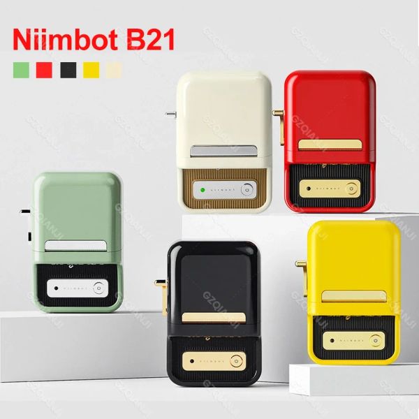 Drucker Niimbot B21 Mini Thermaldrucker tragbarer Barcode -Etikett Nirkabel Mobile Maker 2050mm Breite Aufkleber DIY Geschenk kleines Unternehmen Neu