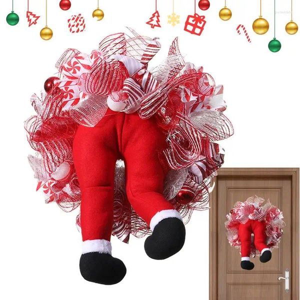 Fiori decorativi ghirlande natalizie per il mantello da finestra della porta d'ingresso al ciondolo per gamba costume da esterno esterno con decorazioni a nastro rosso