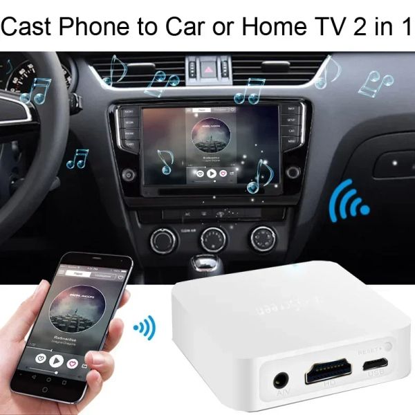 Box auto wireless wifi dongle tv stick ricevitore video convertitore HDMI AV Adattatore display per iPhone per Huawei Android Telefono su TV auto