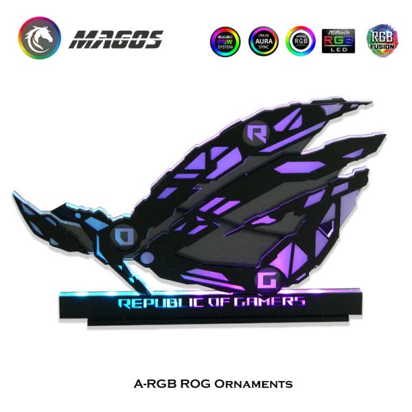 Resfriamento PC Decaration Rog Ornament, boneca de decoração de poluição da luz do computador, M/B 5V Argb Sync